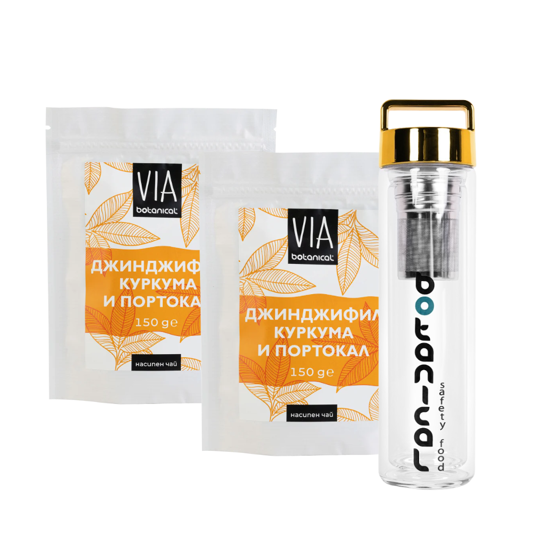 Immunity Tea Set – 2x Ginger, Turmeric and Orange + Thermo Bottle