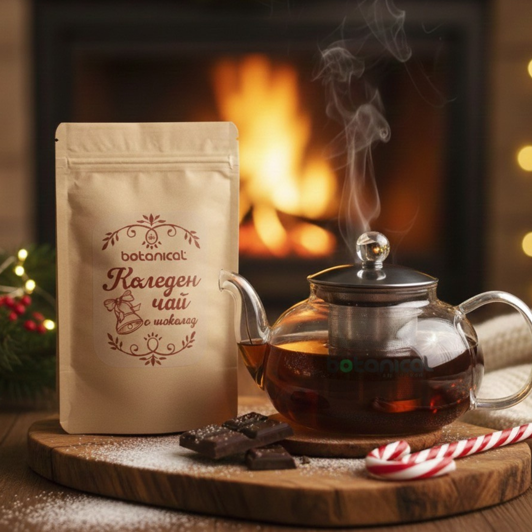 Коледен комплект “Шоколадова наслада” с чаена кана