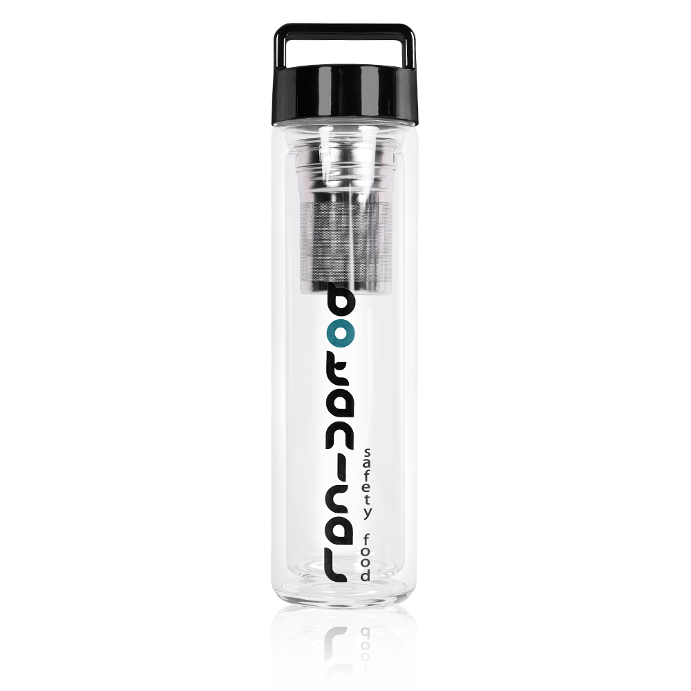 Glossy Black Infuser Bottle – 400 ml.