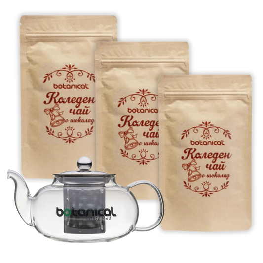 Коледен комплект “Шоколадова наслада” с чаена кана