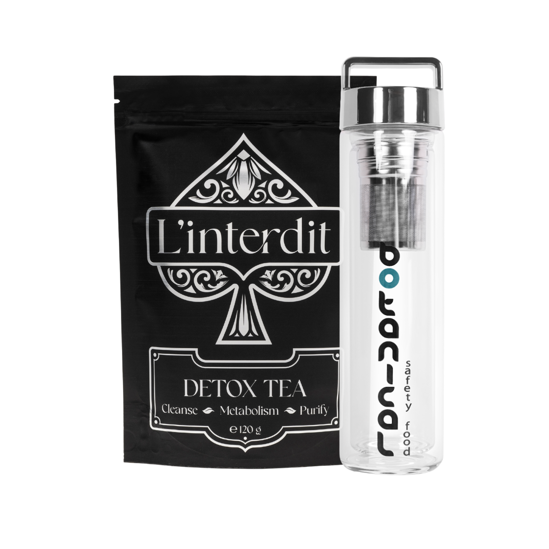 Detox-Tee + Thermo Flasche mit Infuser Premium Silver